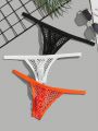 3pcs Men's Perspective Fishnet Sexy T-Back Underwear