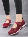 Women's Walking Shoes, Breathable Mesh Casual Sneakers, Non-slip Soft Bottom, Lightweight Running Shoes, Red