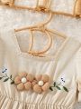 SHEIN Kids SUNSHNE Little Girls' Vintage Embroidered 3d Flower Dress For Spring And Autumn