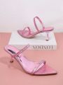 Women'S Pink High Heeled Sandals