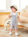 Baby Boys' Striped Casual Daily Wear Conservative Cute Overalls For Spring And Summer