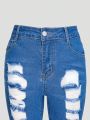 Tear Holes Skinny Jeans For Teenage Girls