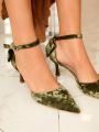 SHEIN Belle Women's Green High Heel Dress Shoes