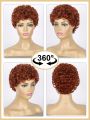 Short Curly Synthetic Hair Wigs For  3Inch Short Afro Kinky Curly Wig Pixie Cut Curly Wigs