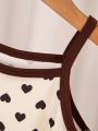 Infant Girls' Lovely Heart Printed Sleeveless Bodysuit Dress