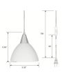 DEWENWILS 2-Pack Plug in Pendant Light, Hanging Light with 15Ft Clear Cord, On/Off Switch, Frosted Plastic White Shade, Hanging Ceiling Light for Living Room, Bedroom, Dining Hall