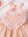 SHEIN Elegant & Romantic Baby Girl Tulle & Lace 3d Heart Photo Shoot Costume & Prop