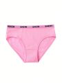 6pcs/set Girls' Comfortable Underwear With Leopard Print, Heart, Stripes, Flamingo & Letter Patterns