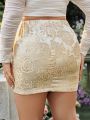 SHEIN Frenchy Plus Size Women'S Jacquard Bodycon Skirt