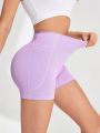 SHEIN Daily&Casual Casual Solid Color Athletic Fitness Shorts