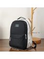 Campus Style Color Block Backpack With Simple Design, Fashionable And Multi-functional, Large Capacity