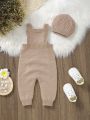 Baby Boy Knit Jumpsuit & Hat Without Tee