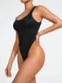 SHEIN SHAPE Solid Color Body Shaping Bodysuit