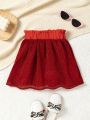 SHEIN Kids Y2Kool Young Girl Paperbag Waist Bow Front Skirt