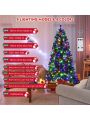 Costway 7ft Pre-lit Hinged Christmas Tree w/ Remote Control & 9 Lighting Modes
