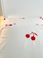 1pair Cherry Embroidery Pillowcase Without Filler