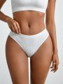 SHEIN Leisure Solid Ribbed Knit Panty