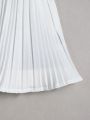 SHEIN Kids EVRYDAY Girls' (Little) White Pleated Skirt