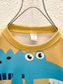 SHEIN Toddler Boys' Cartoon Crocodile Sweatshirt And Pants Set For Autumn