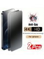 2pcs Anti-spy Tempered Glass Phone Screen Protector Film For iPhone 15 14 13 12 11 XR Pro Max Plus SE2 X XS 7 8