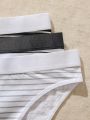 SHEIN 3pack Striped Print Contrast Binding Brief