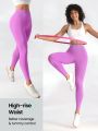 SHEIN Leisure Solid Color Sports Leggings/Tights