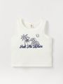 Cozy Cub Baby Boy's Coconut Palm Tree & Ocean Wave Print Tank Top And Shorts Set