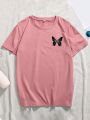 Manfinity EMRG Men's Butterfly & Slogan Print T-shirt
