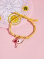 SHEIN X Cardcaptor Sakura 3pcs Colorful Adjustable Bracelet With Shiny Water Drop Pendant