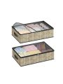 2 Pack Clothes Organizer with Sock Organizer, Clothing Organizers And Storage, Window with Transparency, Two-way Zipper Can be Used as Under Bed Storage Containers Underwear Organizer, Black