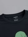 Men's Alien Printed Round Neck Casual T-shirt