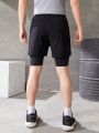 Teen Boy's Sports Shorts With Bull Print And Inner Layer
