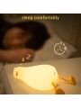 Duck Night Light Flat Duck Silicone Sheet Bedroom Light Timing Light Charging Atmosphere Light, Three Levels of Brightness Adjustment, Silicone Shell, Built-In Rechargeable Battery, Can Be Set For 30 Minutes Automatic Shutdown