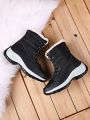 Women's Thermal Short Snow Boots With Laces, Thickened And Fur-lined, Korean Version, Fashionable And Versatile For Winter Casual Wear