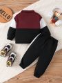 Baby Boys' Colorblock Long Sleeve Casual Sports Suit