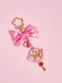 SHEIN X Cardcaptor Sakura Star Wand & Bowknot Design Bag Pendant Keychain