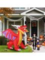 Halloween Inflatables Large 6 ft Fire Dragon with 3pcs LED String Lights Inflatable Halloween Decoration , Halloween Decorations for Yard, Lawn