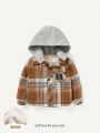Cozy Cub Baby Boy Plaid Print Hooded Coat