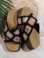 Women's Embroidered Platform Sandals For Holiday Style