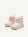 Cozy Cub Girls' Fashionable And Cute Light-colored Snow Boots, Comfortable, Casual And Warm