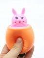 1pc Random Color Carrot Cup Rabbit Stress Relief Squeeze Toy, Tpr Material, For Children