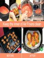 Air Fryer Silicone Pot with Gloves, Easy Cleaning Air Fryer Liners Basket with Brush, Food Safe Non Stick Air Fryer Accessories, Reusable Replacement Parchment Air Fryer Liner Paper