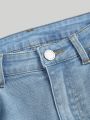 SHEIN Teen Girls Slant Pocket Ripped Skinny Jeans