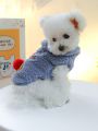 1pc Pet Clothes For Dogs And Cats, Autumn Winter Soft And Comfortable Fleece Christmas Elk Vest - Gray-blue Coat & Jacket