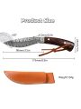 Kitchen Knife, Hand Made Forged Mongolian Knife Mutton Damascus Pattern Sharp Fixed Blade Knife