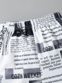 SHEIN Kids QTFun Young Boys' Newspaper Printed Long Pants