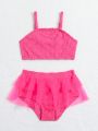 Baby Girls' Monochromatic Beach Swimsuit Set