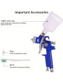 Aluminum Alloy Hvlp Mini Spray Gun Kit With 125ml Capacity, 0.8mm And 1mm Nozzles For Replacement. Suitable For Creating Professional Effects, Diy Enthusiasts And Festival Decoration. Perfect For Airbrushing Fine Coating For Automobile, Furniture