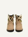 Cozy Cub Girls Vintage Western Boots With Plush Lining