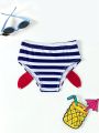 SHEIN Infant Boys' Striped Triangle Swim Trunks